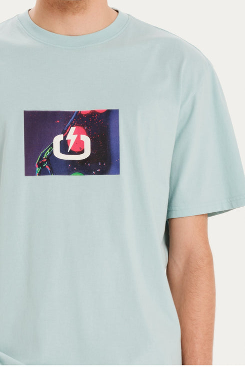 Emerson Ανδρικό Κοντομάνικο T-Shirt Γαλάζιο με Στάμπα